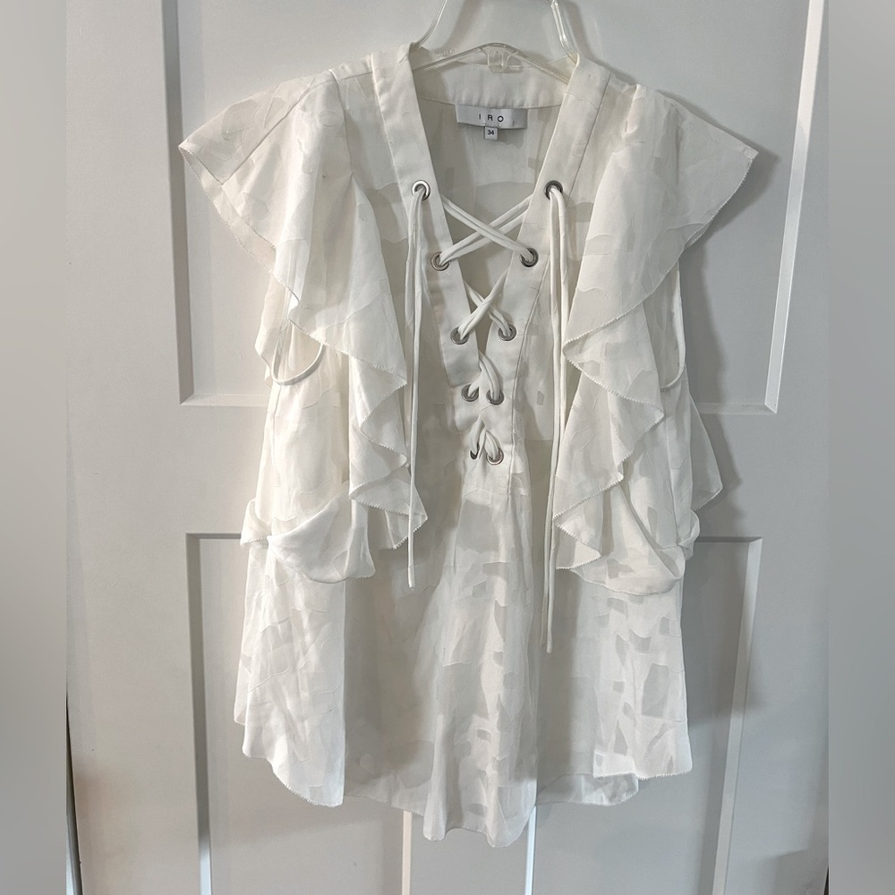 Iro lace up sheer top